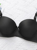 Deep V Lingerie Set – Bow Accent Bra and Panties, Soft Skin-Friendly Two-Piece Underwear, Comfortable and Elegant for Daily or Romantic Wear