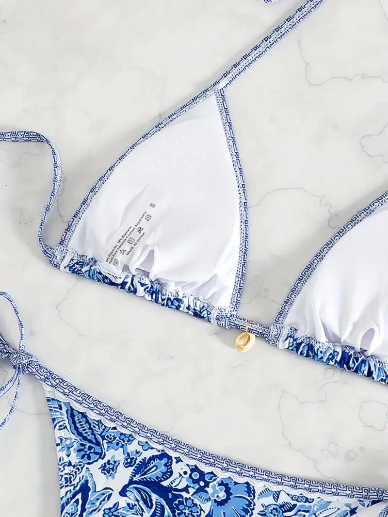 Women’s Floral Halter Neck Bikini Set