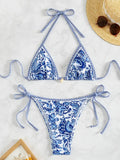 Women’s Floral Halter Neck Bikini Set