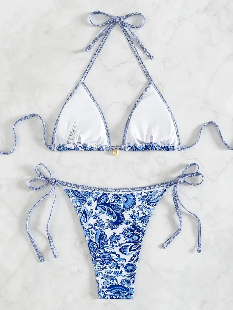 Women’s Floral Halter Neck Bikini Set