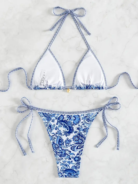 Women’s Floral Halter Neck Bikini Set