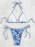 Women’s Floral Halter Neck Bikini Set