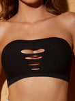 Sexy Hollow Out Wireless Bandeau Top – Seamless Push-Up Bra, Strapless Lingerie for Women, Comfortable Everyday Tube Top Underwear